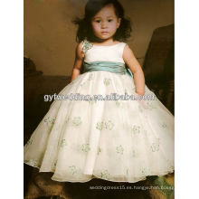 2012 nuevos vestidos de marfil de la muchacha de flor del cordón de las cintas de la calidad del estilo 2012168526